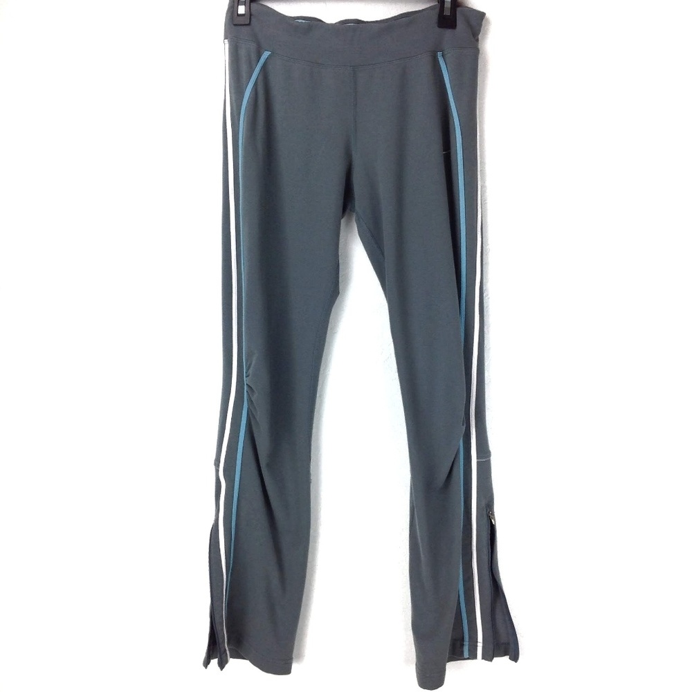 Small Gray striped Nike fit workout pants zipper ankle